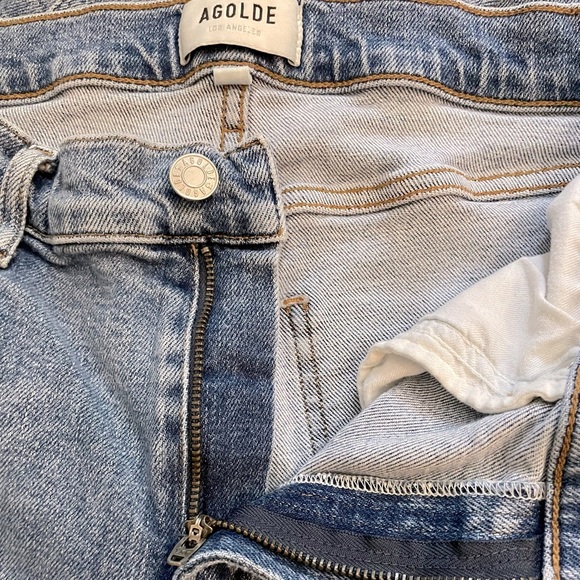 AGOLDE Toni Mid Rise Slim Straight Leg Ankle Light Med Blue Denim Jean Size 29 - Picture 7 of 10